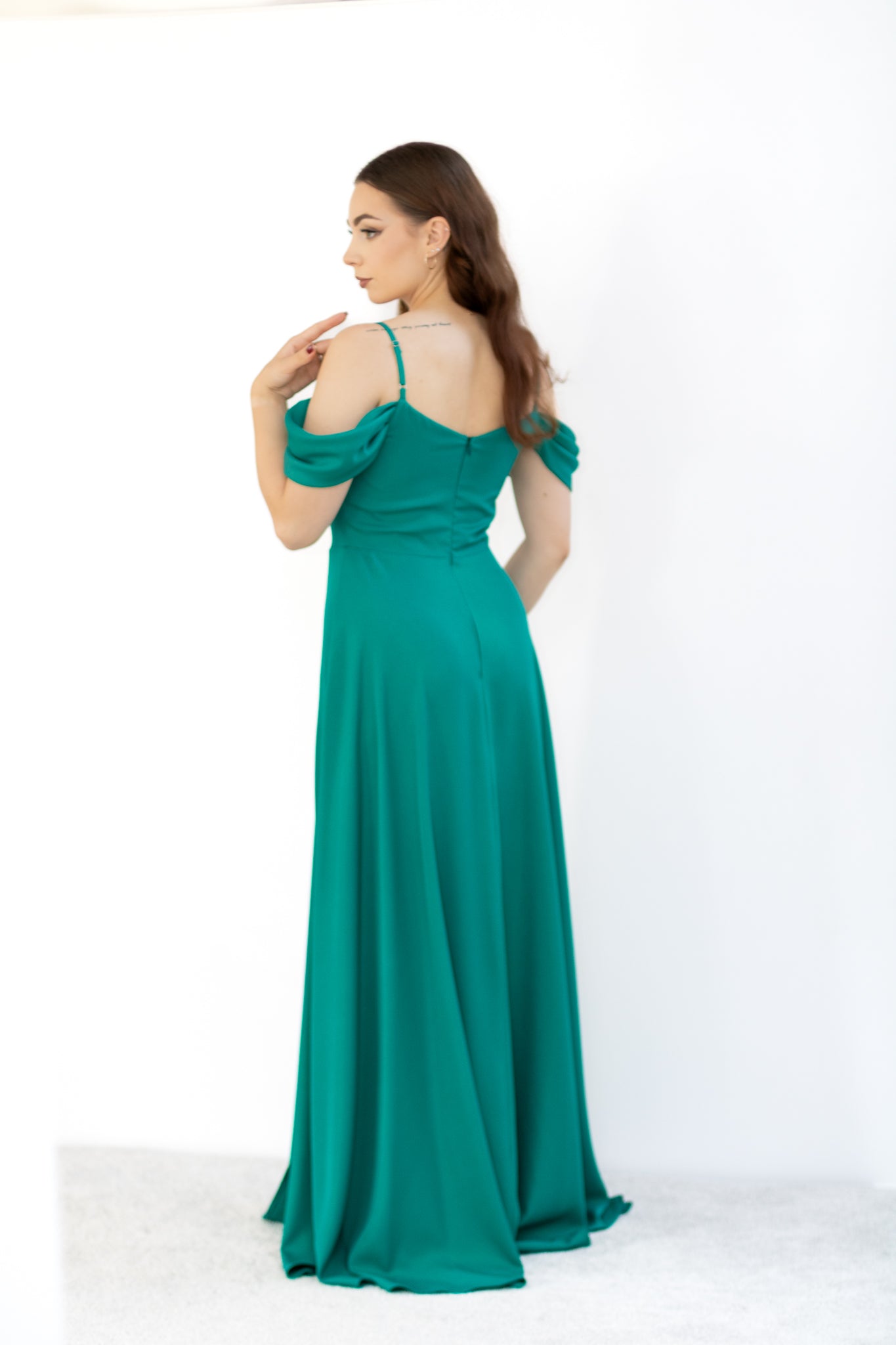 Adell rozkloszowana sukienka maxi zieleń