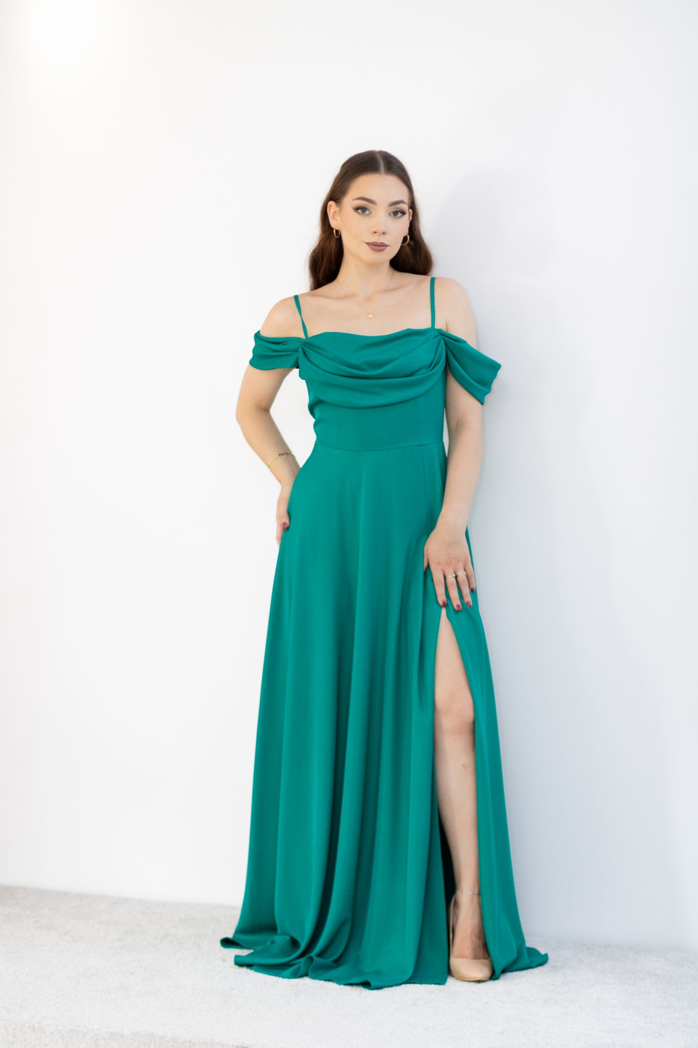 Adell rozkloszowana sukienka maxi zieleń