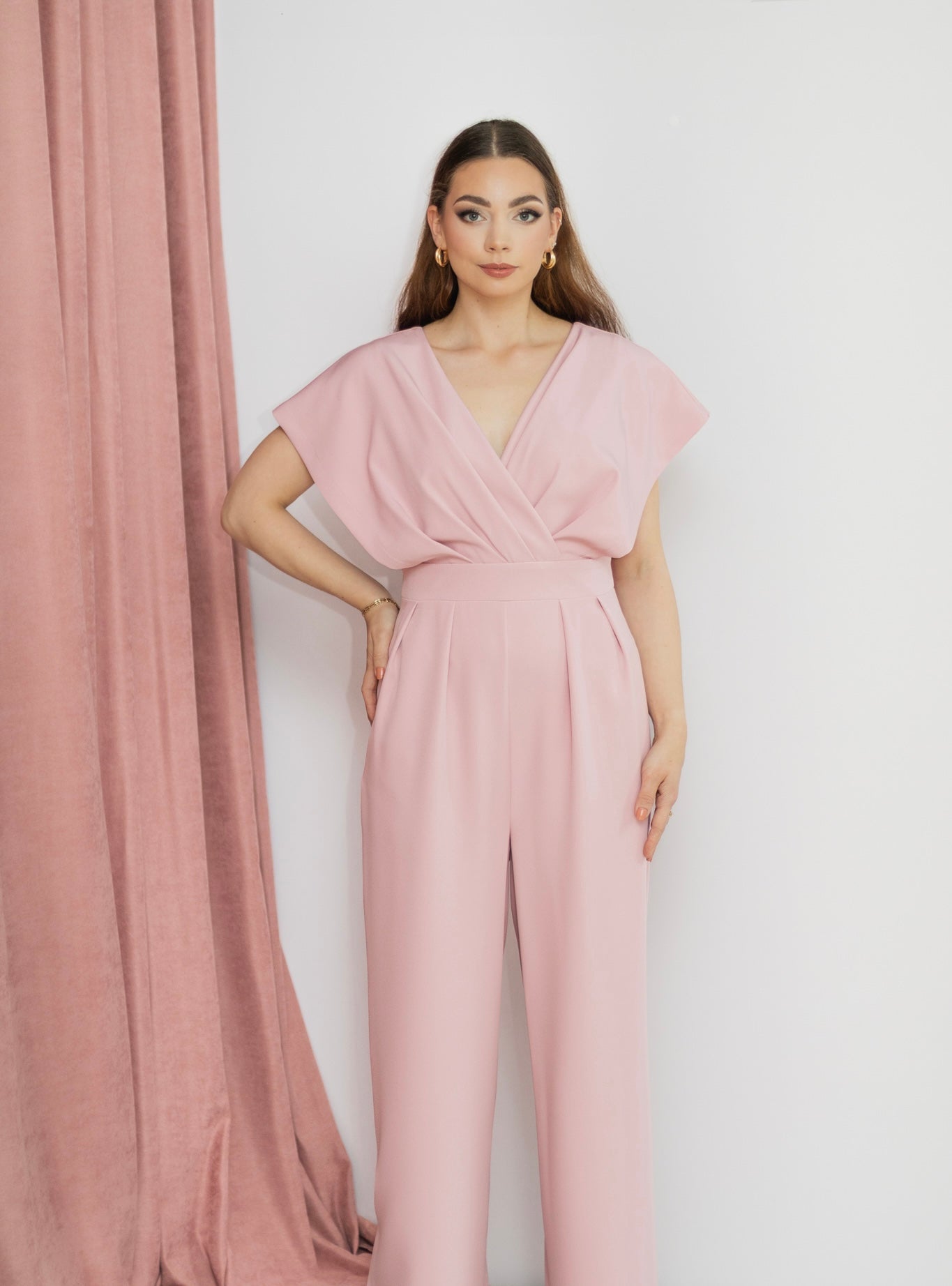 Kombinezon pudrowy róż