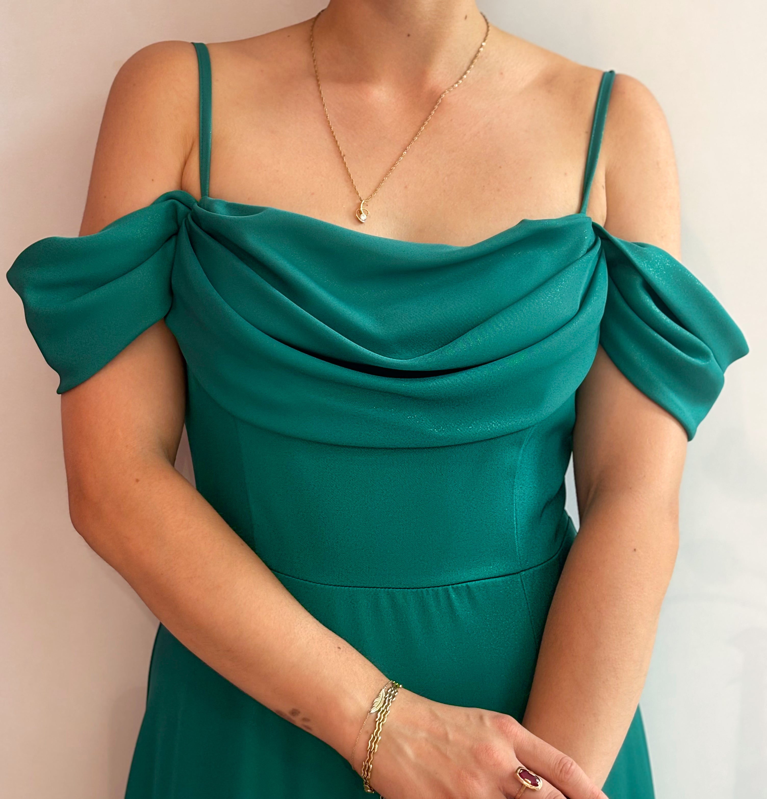 Adell rozkloszowana sukienka maxi zieleń