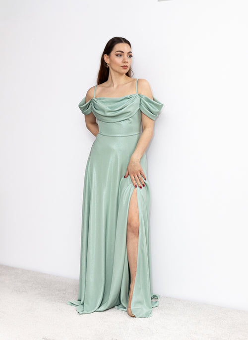 Adell rozkloszowana sukienka maxi mięta