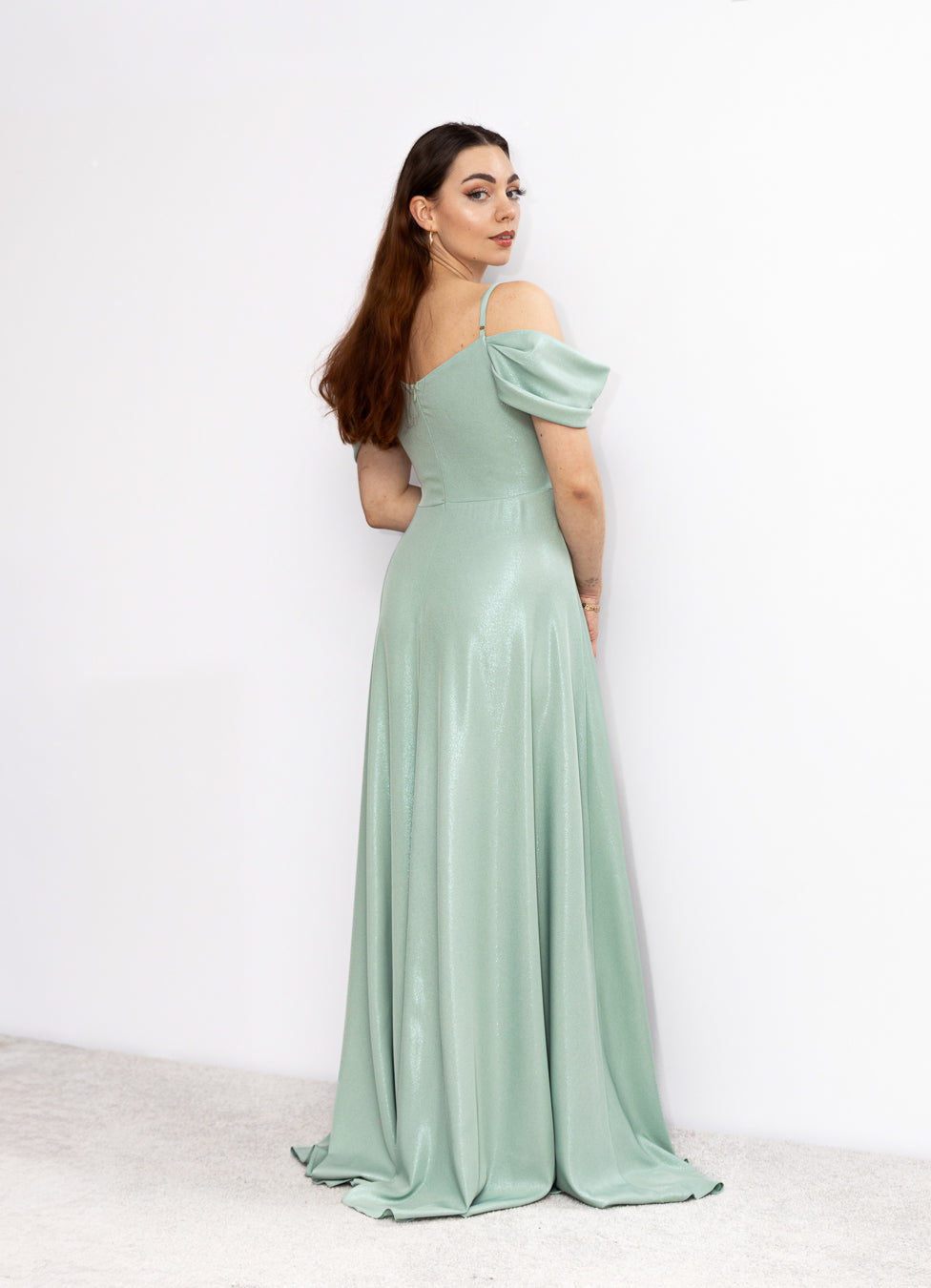 Adell rozkloszowana sukienka maxi mięta