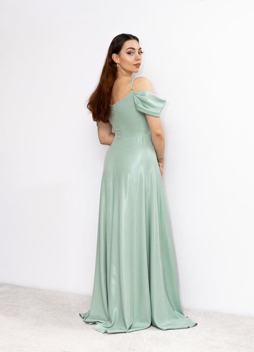 Adell rozkloszowana sukienka maxi mięta